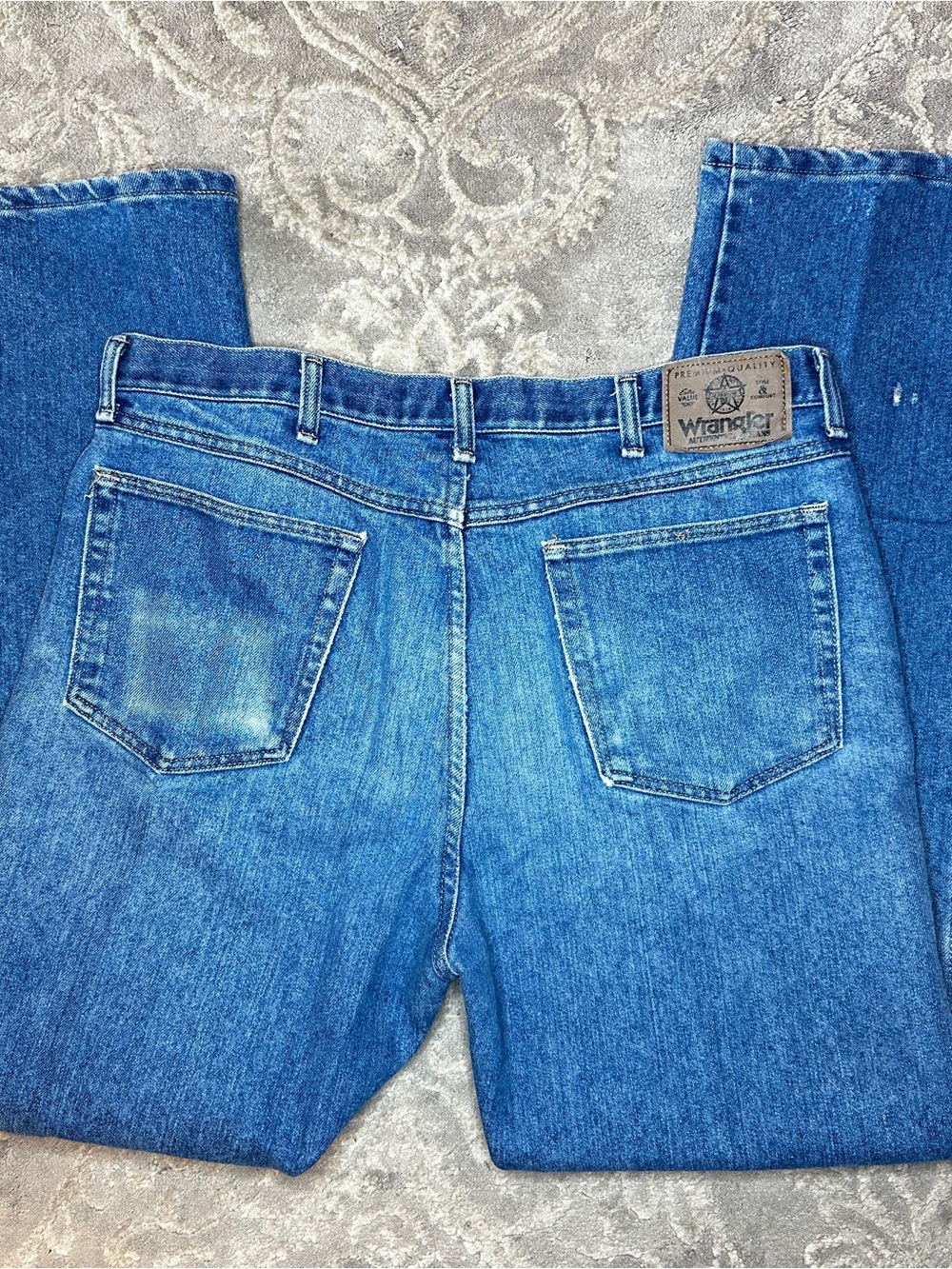 Vintage Wrangler Hero Denim Blue Jeans 36x32 Western Workwear organic distressed